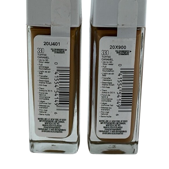 Maybelline Superstay Full Coverage 30 Hour Foundation 330 Toffee Carmet 2PK New - Picture 5 of 8